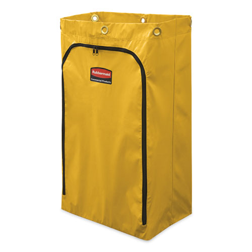Zippered Vinyl Cleaning Cart Bag For Rubbermaid Commercial 6173-88,24 Gal, 17.25" X 10.5" X 30.5", Yellow