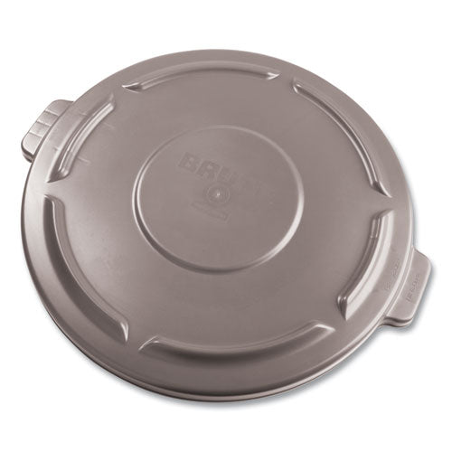 Brute Self-draining Flat Top Lid, For 32 Gal Round Brute Containers, 22.25" Diameter, Gray