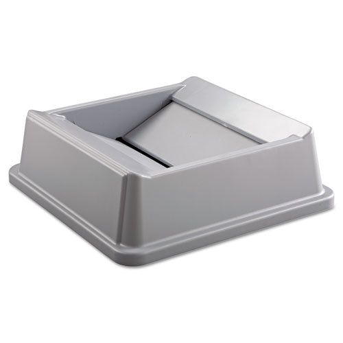 Untouchable Square Swing Top Lid, Plastic, 20.13w X 20.13d X 6.25h, Gray.