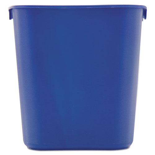 Deskside Recycling Container, Small, 13.63 Qt, Plastic, Blue