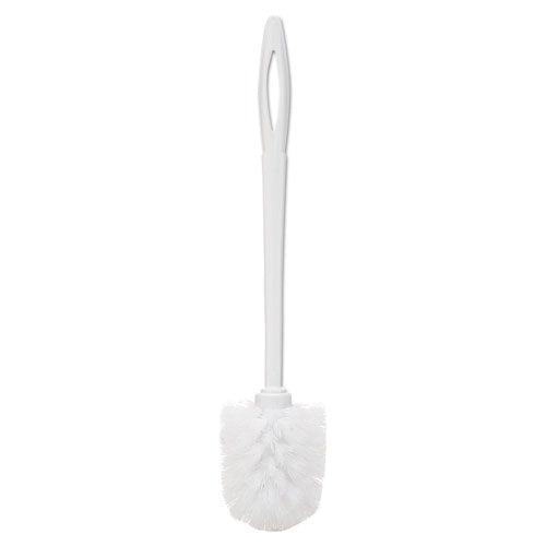 Toilet Bowl Brush, 10" Handle, White.