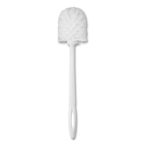 Toilet Bowl Brush, 10" Handle, White.