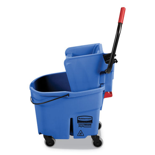 Wavebrake 2.0 Bucket/wringer Combos, Side-press, 35 Qt, Plastic, Blue.