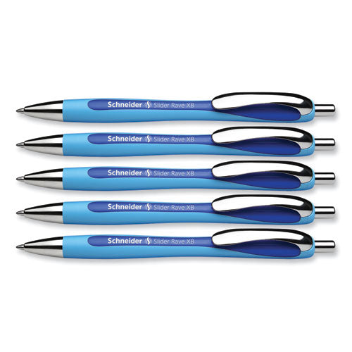 Slider Rave Xb Ballpoint Pen,Retractable, Extra-bold 1.4 Mm, Blue Ink, Blue/light Blue Barrel