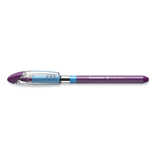 Slider Basic Ballpoint Pen, Stick, Extra-bold 1.4 Mm, Violet Ink, Violet Barrel, 10/box.
