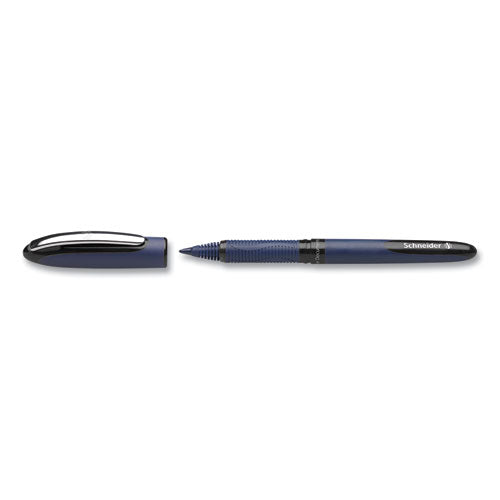 One Business Rollerball Pen, Stick, Fine 0.6 Mm, Black Ink, Dark Blue/black Barrel, 10/box.