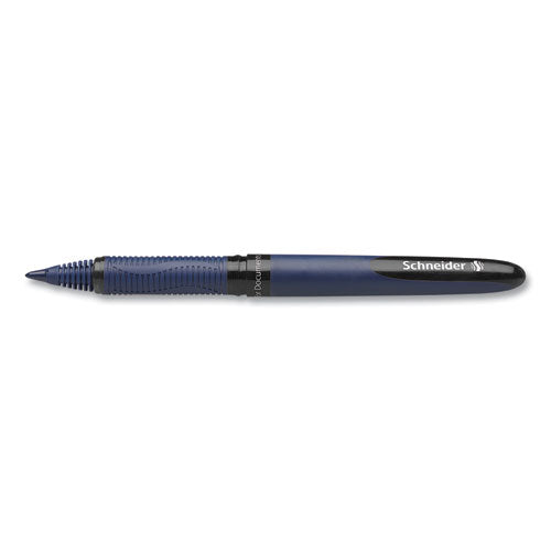 One Business Rollerball Pen, Stick, Fine 0.6 Mm, Black Ink, Dark Blue/black Barrel, 10/box.