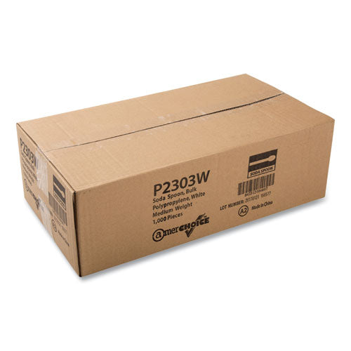 Polypropylene Cutlery, Soda Spoon, 7.87", White, 1,000/carton.