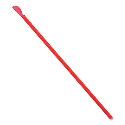 Jumbo Spoon Straw, 10.25", Plastic, Red, 300/pack, 18 Packs/carton.