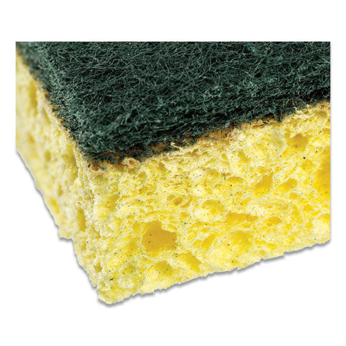 Heavy-duty Scrubbing Sponge, 3.5 X 6, 0.85" Thick, Yellow/green, 20/carton.