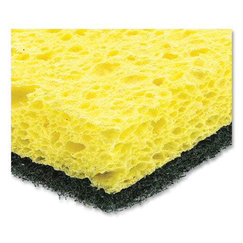 Heavy-duty Scrubbing Sponge, 3.5 X 6, 0.85" Thick, Yellow/green, 20/carton.