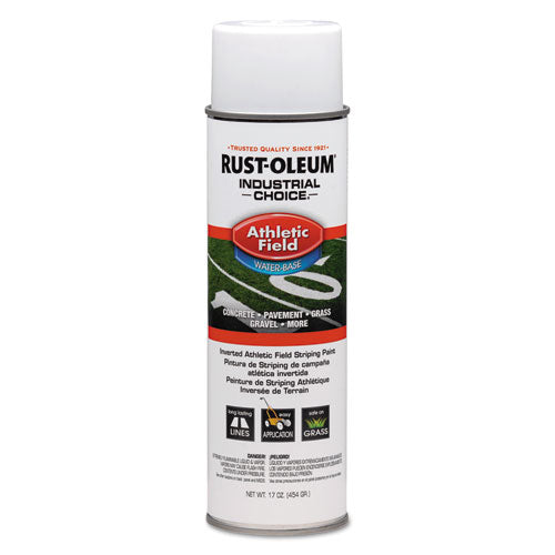 Industrial Choice Athletic Field Inverted Striping Paint, Flat Athletic Inverted White, 17 Oz Aerosol Can, 12/carton