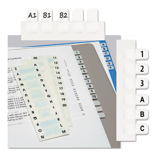 Legal Index Tabs, Preprinted Alpha: A To Z, 1/12-cut, White, 0.44" Wide, 104/pack.