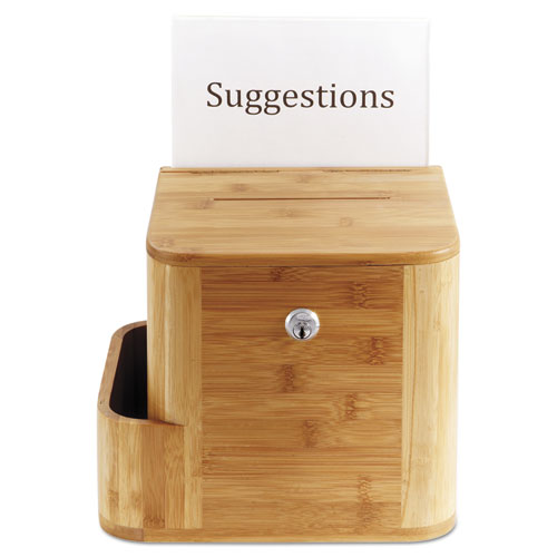 Bamboo Suggestion Boxes, 10 X 8 X 14, Natural.