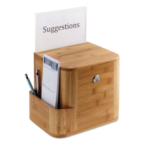 Bamboo Suggestion Boxes, 10 X 8 X 14, Natural.