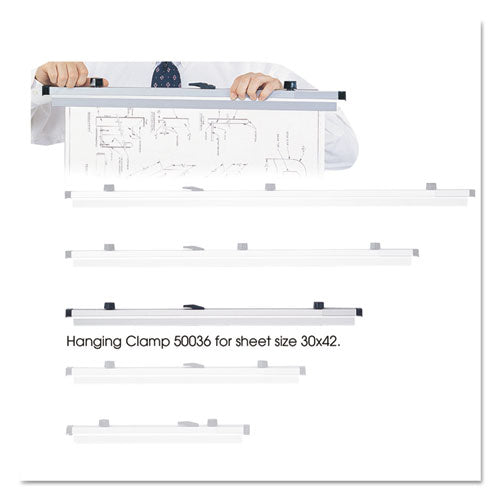 Sheet File Hanging Clamps, 100 Sheets Per Clamp, 30" Length, 6/carton