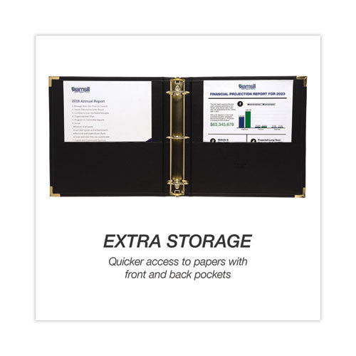 Classic Collection Ring Binder, 3 Rings, 2" Capacity, 11 X 8.5, Black.