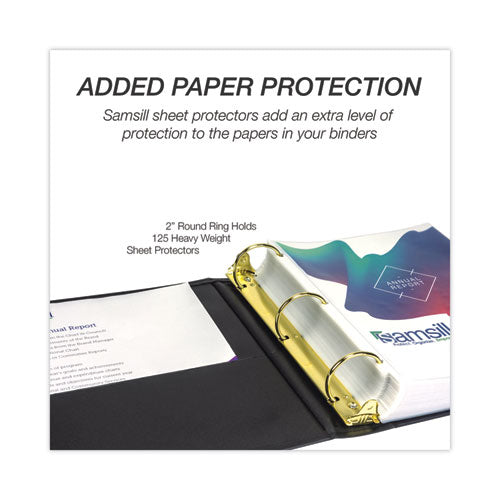 Classic Collection Ring Binder, 3 Rings, 2" Capacity, 11 X 8.5, Black.