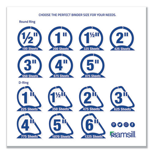 Earth's Choice Plant-based D-ring View Binder, 3 Rings, 1" Capacity, 11 X 8.5, White.
