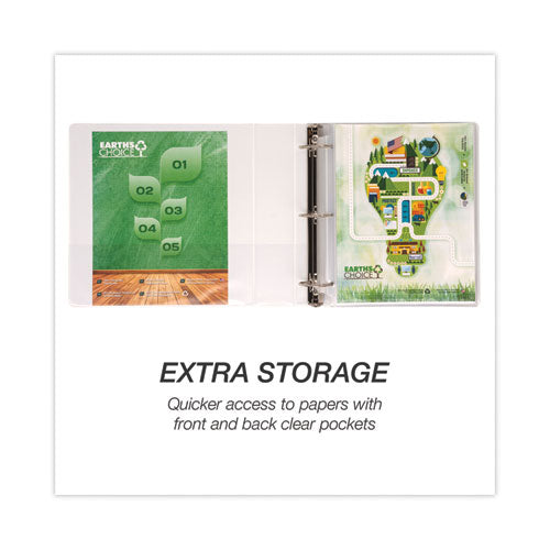 Earth's Choice Plant-based Round Ring View Binder, 3 Rings, 2" Capacity, 11 X 8.5, White.