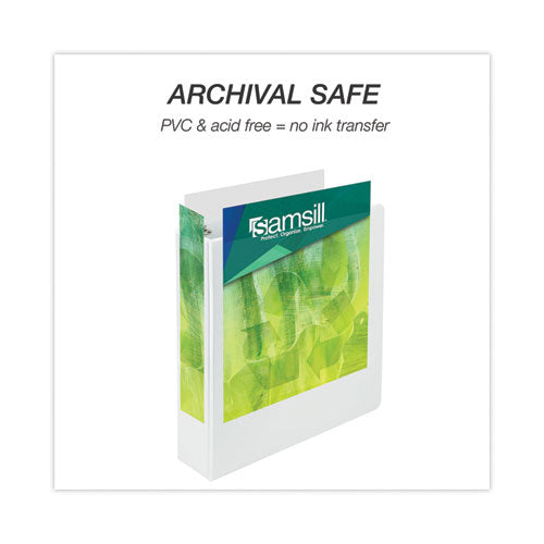 Earth's Choice Plant-based Round Ring View Binder, 3 Rings, 2" Capacity, 11 X 8.5, White.