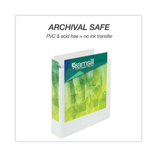 Earth's Choice Plant-based Round Ring View Binder, 3 Rings, 3" Capacity, 11 X 8.5, White.