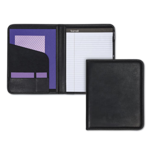 Professional Padfolio, Storage Pockets/card Slots, Writing Pad, Black.
