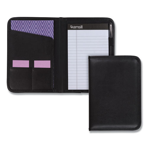 Professional Padfolio, 3/4w X 9 1/4h, Open Style, Black.