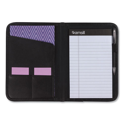 Professional Padfolio, 3/4w X 9 1/4h, Open Style, Black.