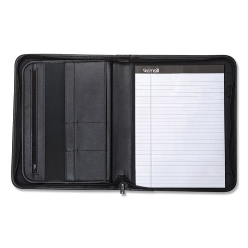 Professional Zippered Pad Holder, Pockets/slots, Writing Pad, Black.