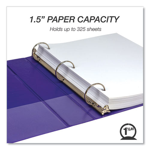Earth's Choice Plant-based Economy Round Ring View Binders, 3 Rings,1.5" Capacity, 11 X 8.5, Purple, 2/pack