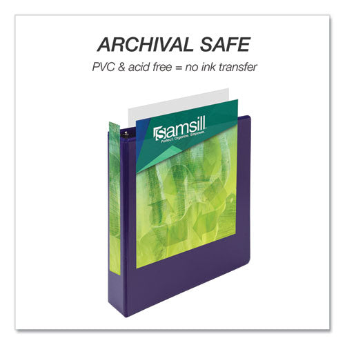 Earth's Choice Plant-based Economy Round Ring View Binders, 3 Rings,1.5" Capacity, 11 X 8.5, Purple, 2/pack