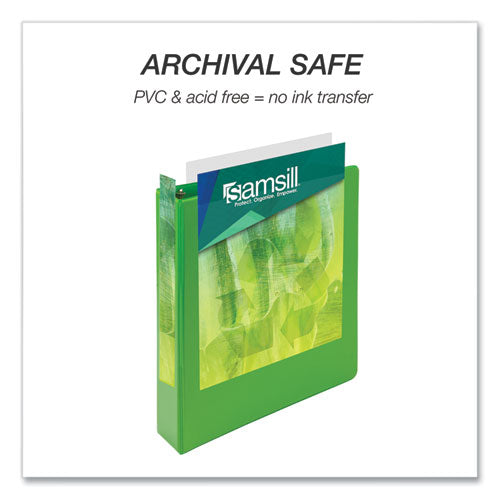 Earth's Choice Plant-based Economy Round Ring View Binders, 3 Rings, 1.5" Capacity, 11 X 8.5, Lime,2/pack