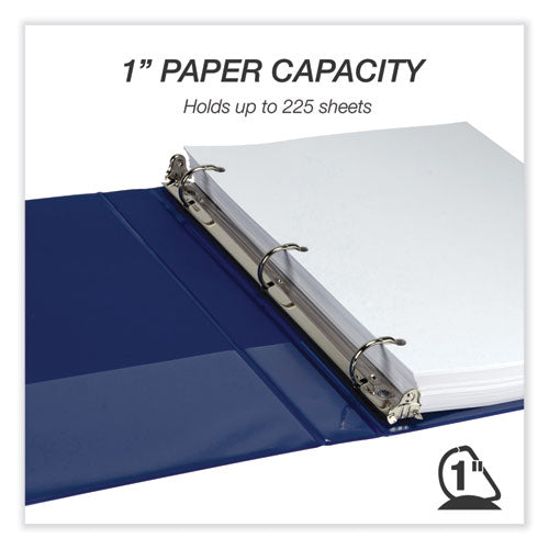 Durable D-ring View Binders, 3 Rings, 1" Capacity, 11 X 8.5, Black/blue/green/red, 4/pack.