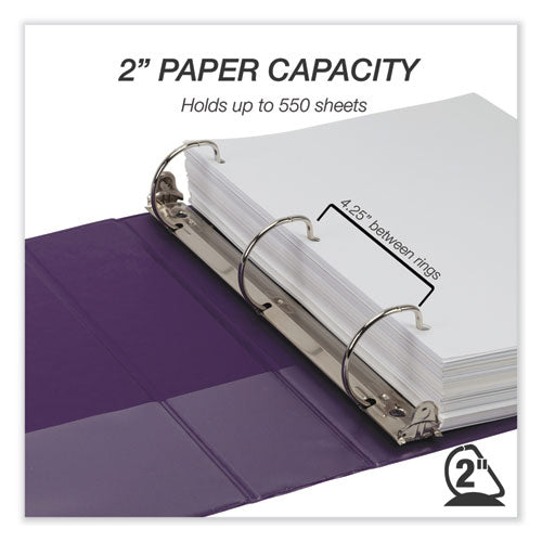 Durable  D-ring View Binders, 3 Rings, 2" Capacity, 11 X 8.5, Blueberry/blue Coconut/dragonfruit/purple, 4/pack