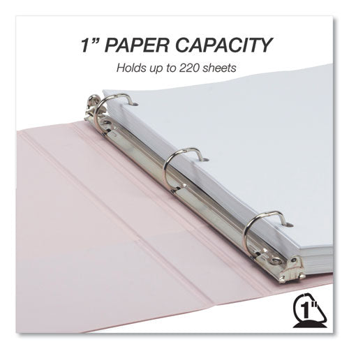 Earth's Choice Plant-based Boho D-ring View Binders, 1" Capacity, 11 X 8.5, Rose, 2/pack.