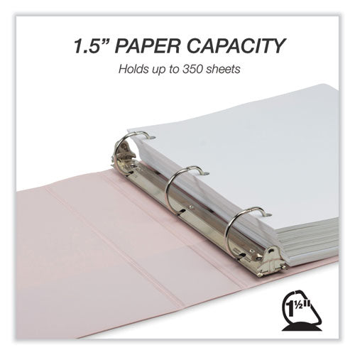 Earth's Choice Plant-based Boho D-ring View Binders, 1.5" Capacity, 11 X 8.5, Rose, 2/pack.