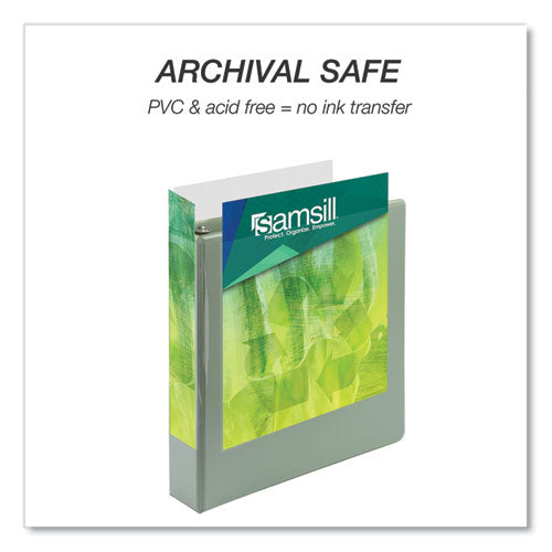 Earth's Choice Plant Based Boho D-ring View Binders, 1.5" Capacity, 11 X 8.5, Sage, 2/pack.