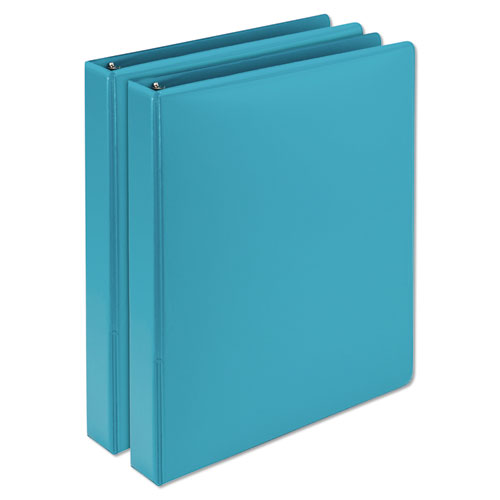 Earth’s Choice Plant-based Durable Fashion View Binder, 3 Rings, 1" Capacity, 11 X 8.5, Turquoise, 2/pack.