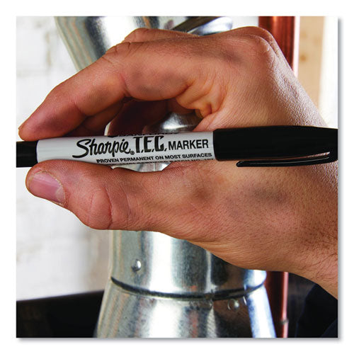 T.e.c. Permanent Marker, Fine Bullet Tip, Black.