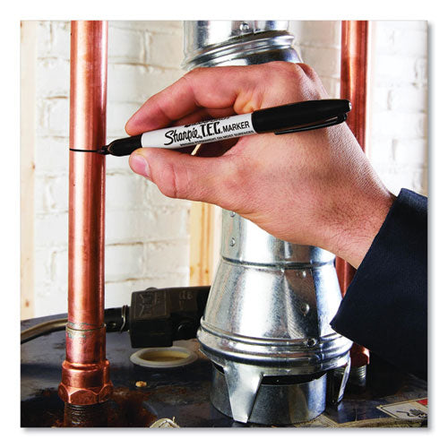 T.e.c. Permanent Marker, Fine Bullet Tip, Black.