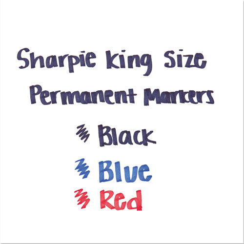 King Size Permanent Marker, Broad Chisel Tip, Blue, Dozen.