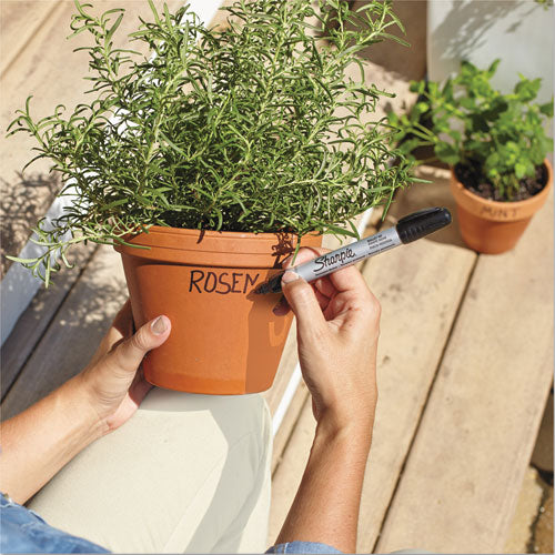 Durable Metal Barrel Permanent Marker, Medium Bullet Tip, Black.