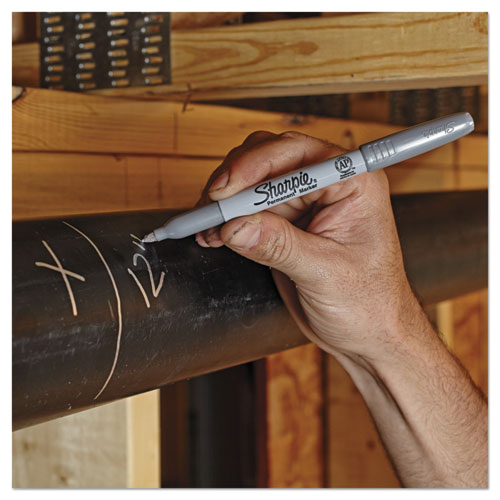 Metallic Fine Point Permanent Marker Value Pack, Fine Bullet Tip, Metallic Silver, 36/pack.