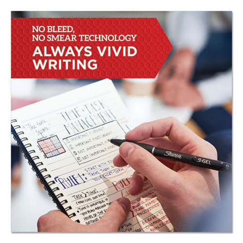 S-gel High-performance Gel Pen, Retractable, Bold 1 Mm, Red Ink, Black Barrel, Dozen.