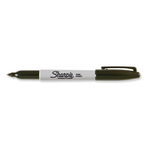 Fine Tip Permanent Marker, Stainless Steel Single Marker Case, Fine Bullet Tip, Black, 5/pack.