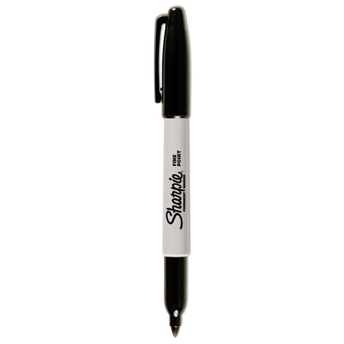 Fine Tip Permanent Marker, Fine Bullet Tip, Black, Dozen.