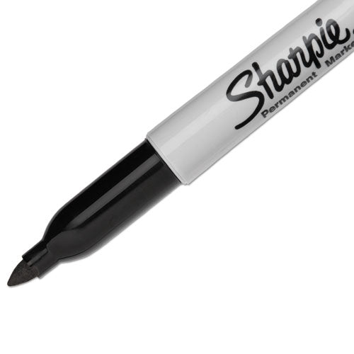 Fine Tip Permanent Marker, Fine Bullet Tip, Black, Dozen.
