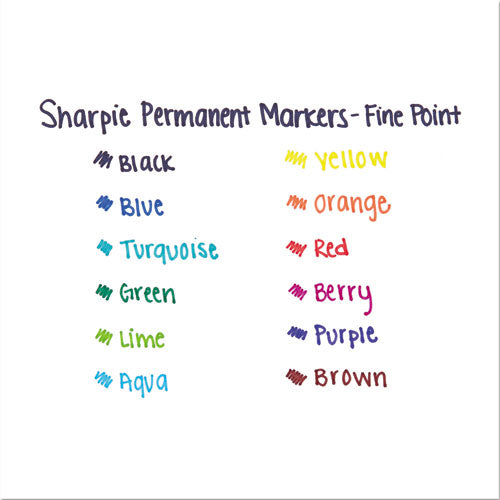 Fine Tip Permanent Marker, Fine Bullet Tip, Black, Dozen.