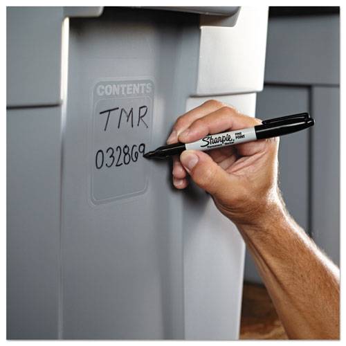 Fine Tip Permanent Marker, Fine Bullet Tip, Black, Dozen.